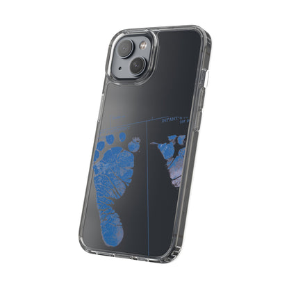 Clear Phone Case – Mom’s Little Blue Footprints