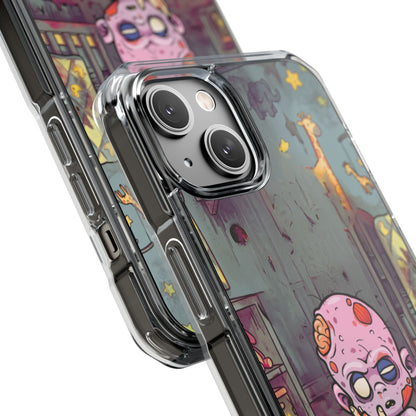 Clear Magnetic Phone Case — Cute Creepy Zombie Baby Design
