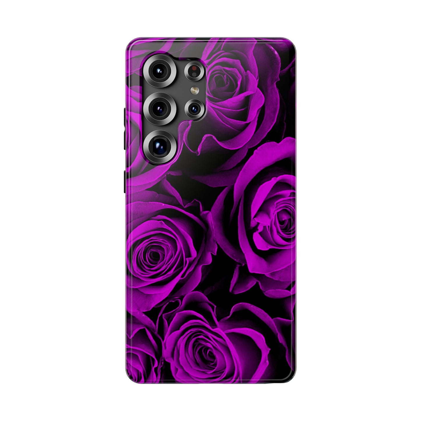 Impact-Resistant Phone Case – Amethyst Roses