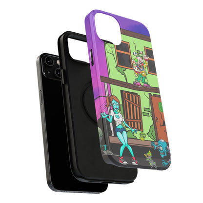 Zombie Arcade Phone Case — Colorful Cartoon Horror Impact-Resistant iPhone Cover