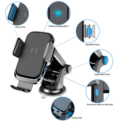 Wireless Charging Car Phone Mount – Dashboard Suction Holder