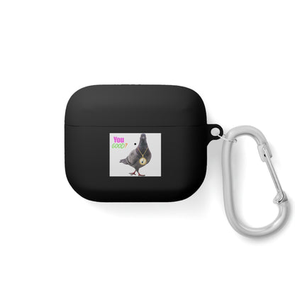 Wireless Earbud Case Cover – Pigeon Design Slim Drop Protection with Carabiner Clip