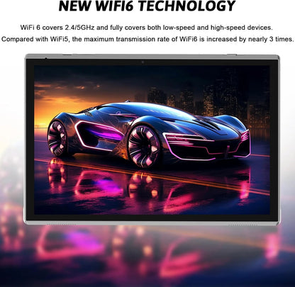 Tablet 10 Inch Android 12 Tableta, 2 in 1 Tablets with Keyboard, Mouse, Case, Stylus, 32GB ROM+2GB RAM/512GB Expendable, 8MP Dual Camera, Quad Core Processor, 6000Mah Battery, 1280*800 FHD 10'' Tab PC