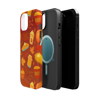 Autumn Treats Magnetic Phone Case — Fall Coffee & Pastry Protective Cover
