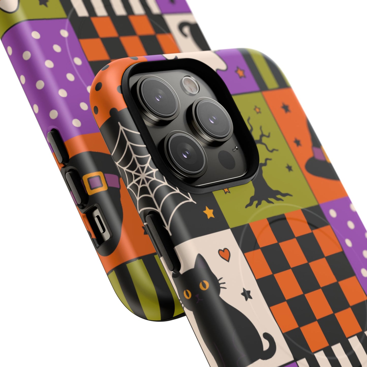 Protective Magnetic Phone Case – Spooky Patchwork