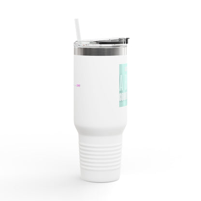 Never a Bad Connection – Mint Ice Cream 40oz Insulated Travel Mug with Handle and Straw