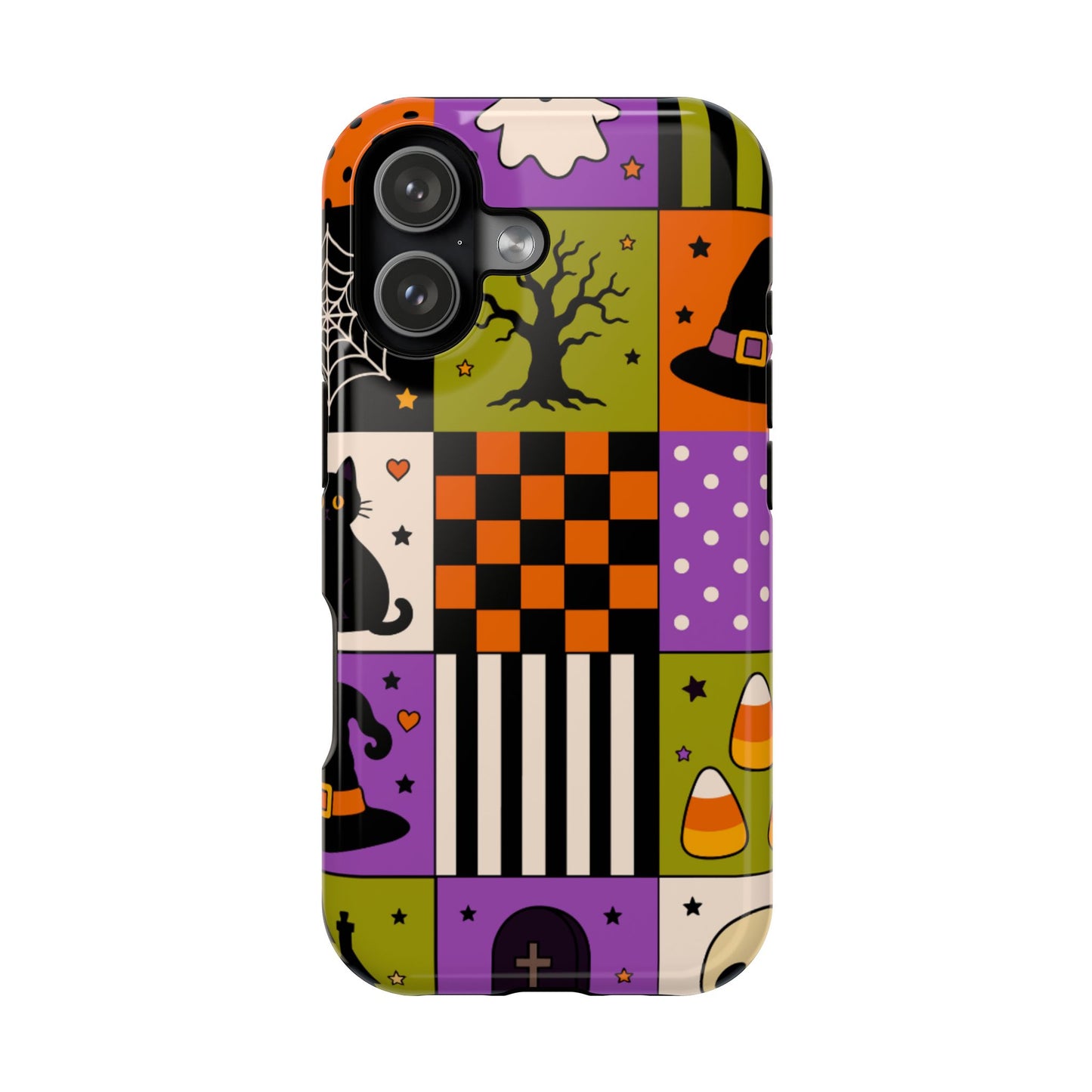 Wireless-Charging Compatible Case – Spooky Patchwork