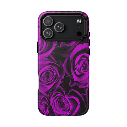 Protective Magnetic Phone Case – Amethyst Roses