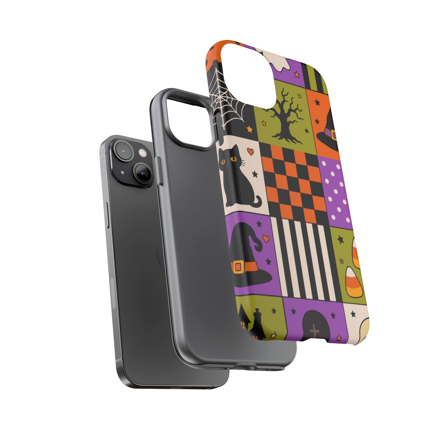 Protective Phone Case – Spooky Patchwork