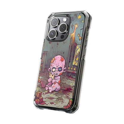 Clear Magnetic Phone Case — Cute Creepy Zombie Baby Design