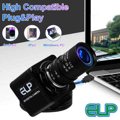 16MP Webcam 4656X3496 Ultra HD Web Camera IMX298 UVC 10X Zoom Mini USB Camera for Industrial Inspection, Photograph,Security
