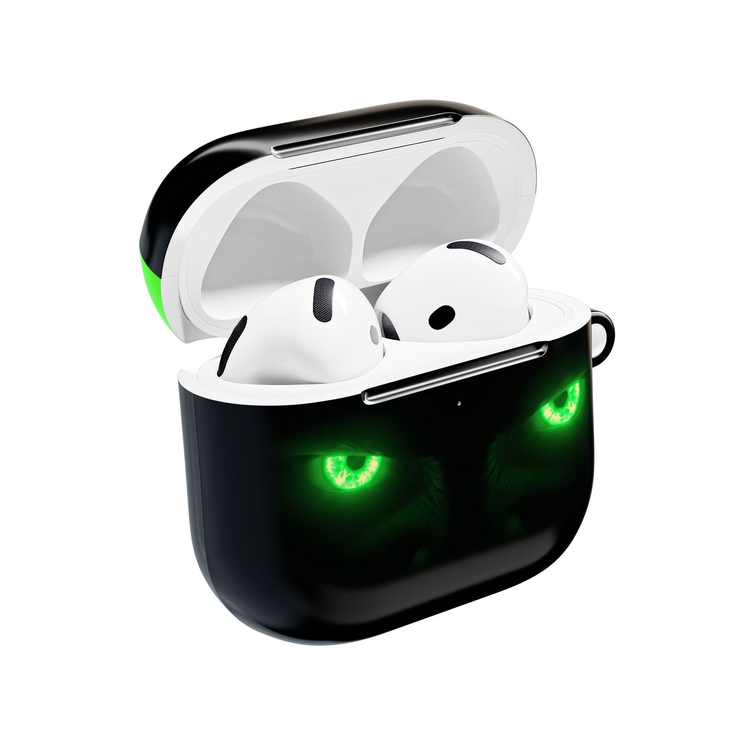 Wireless Earbud Case Cover – Neon Green Monster Eyes