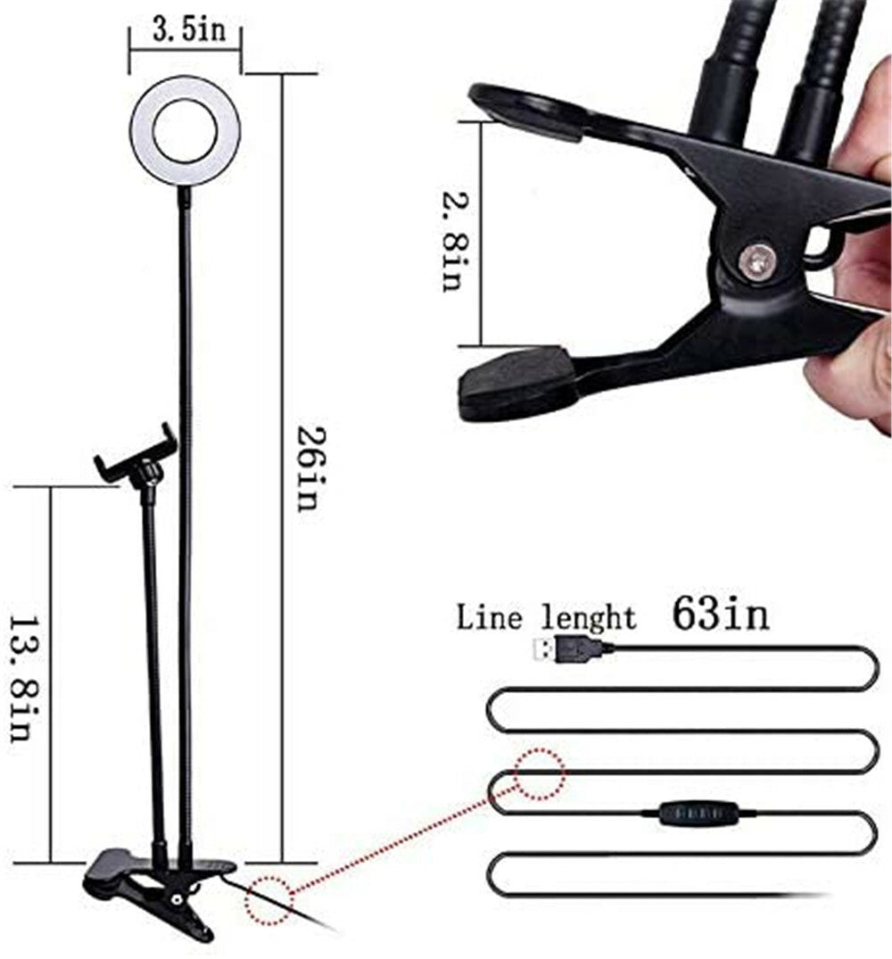 Selfie Ring Light with Cell Phone Holder Stand for Live Stream/Makeup LED Camera