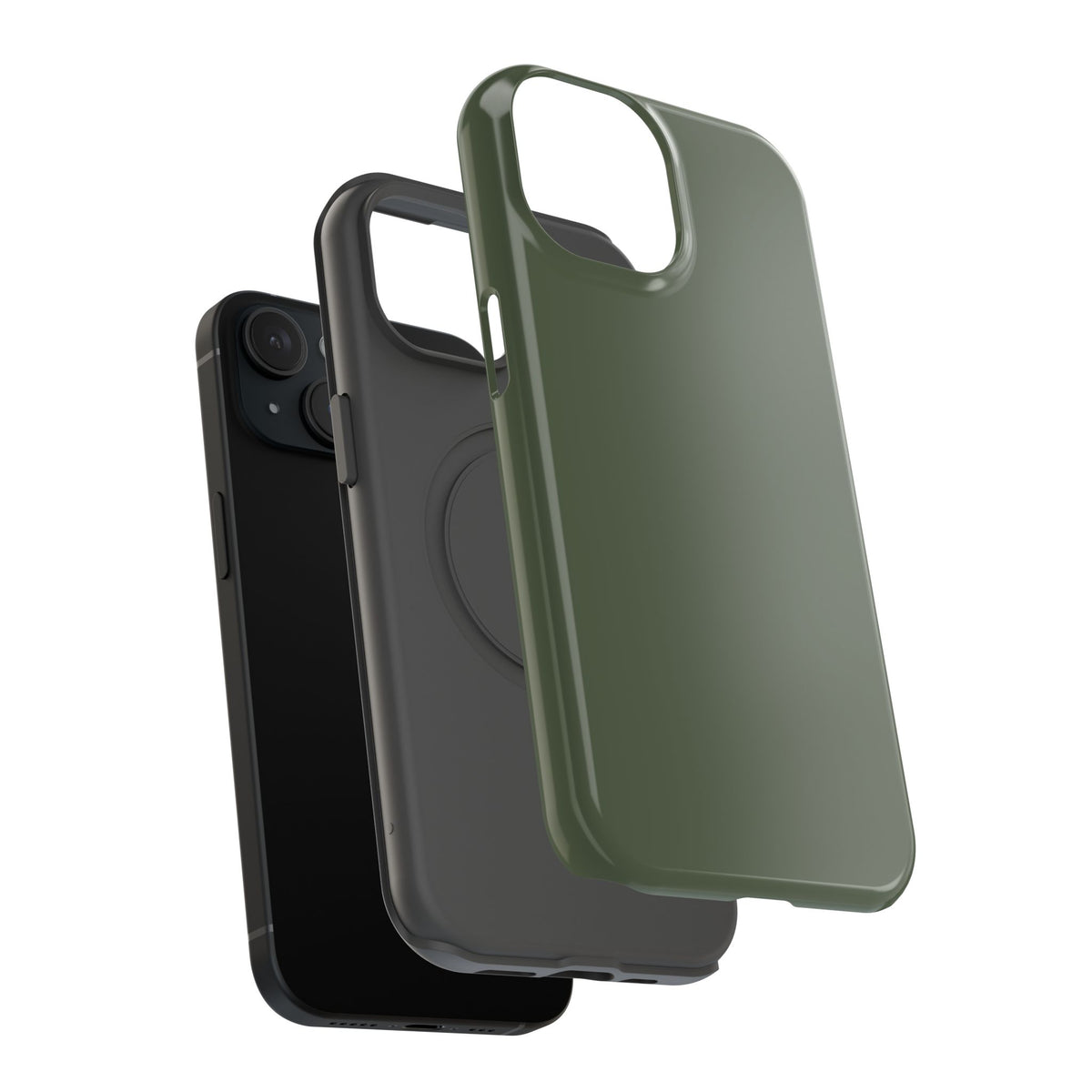 Impact-Resistant Phone Case — Military Green Protective Shockproof Cover
