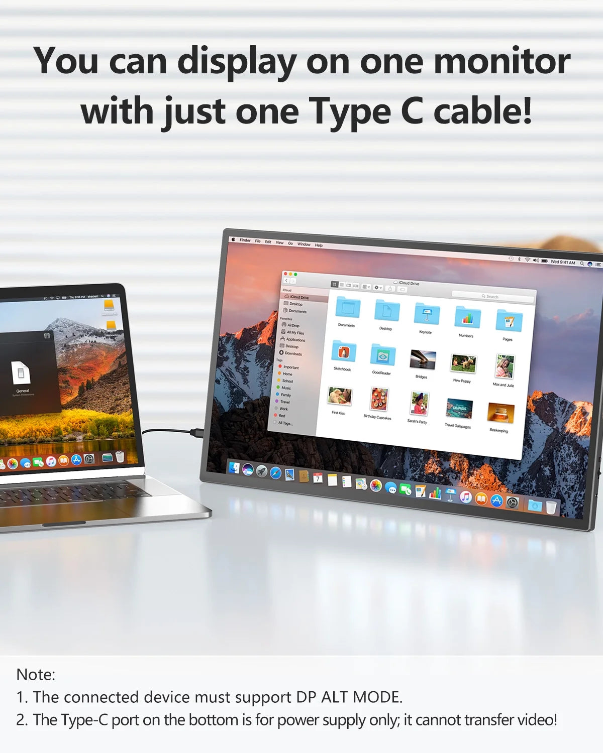 21.5 Inch Computer Monitor 120Hz Portable Monitor Touchscreen 1080P