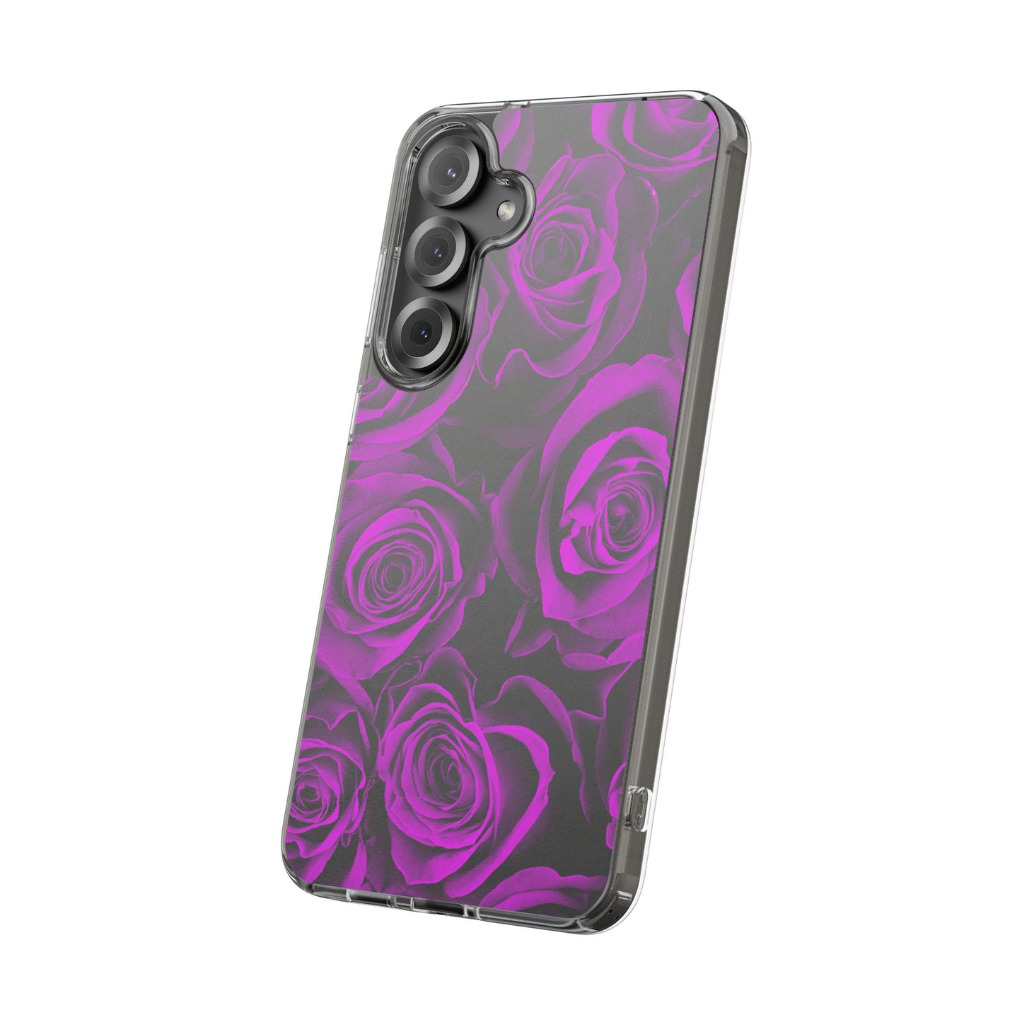 Clear Phone Case – Amethyst Roses