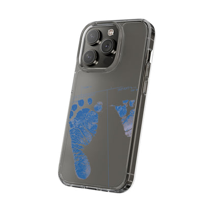 Clear Phone Case – Mom’s Little Blue Footprints
