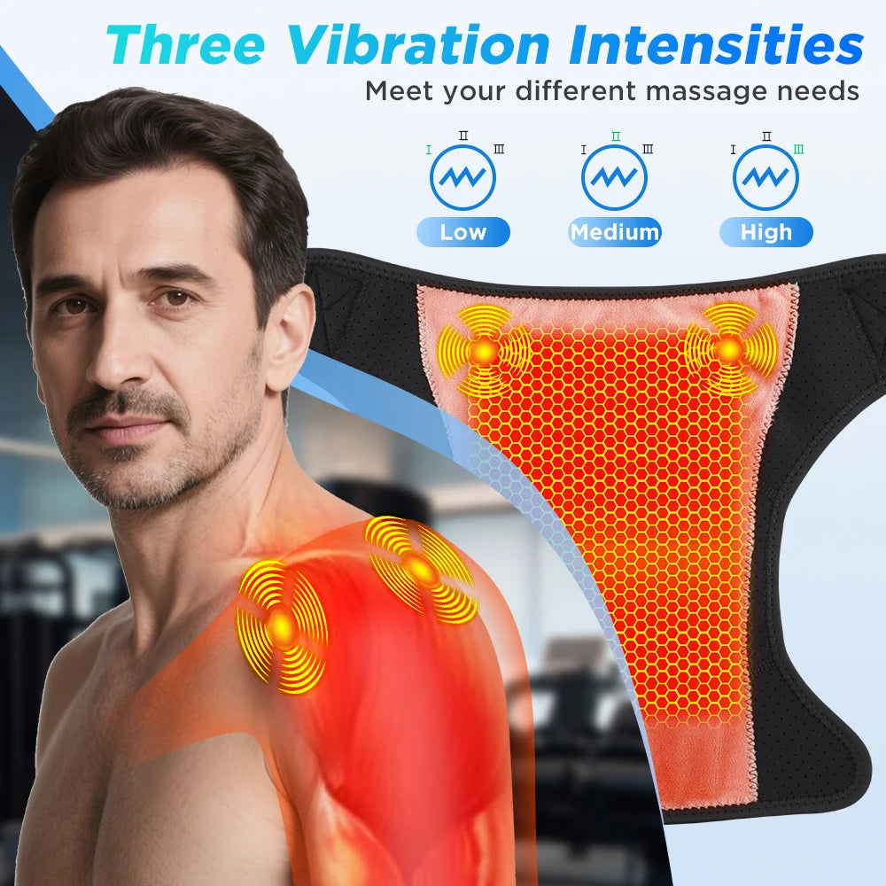 Detachable Wireless APP Control Shoulder Pad Electric Heating Vibration Shoulder Massager Knee Brace Shoulder Massage Belt