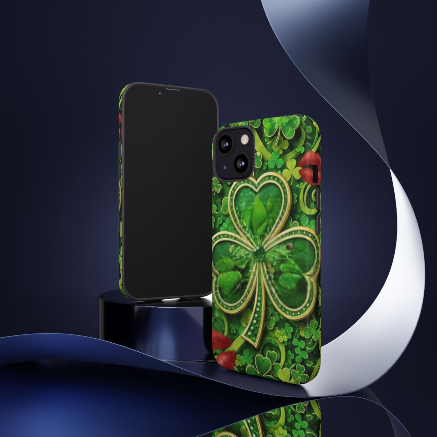 Protective Phone Case – Lucky Clover Kiss Shamrock Design