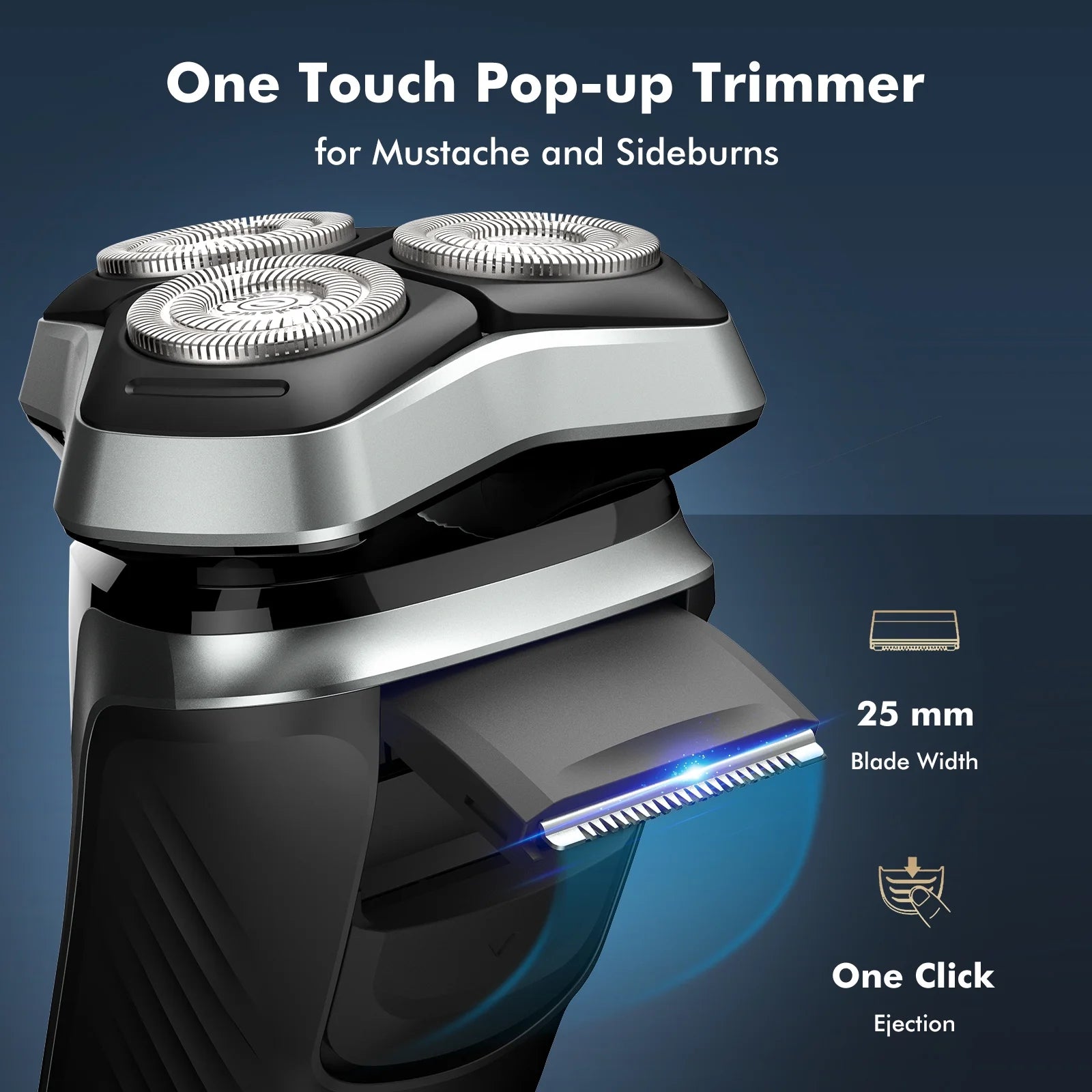 Electric Razor for Men, Rechargeable Electric Shaver with Pop-Up Trimmer for Sideburns Trimmer, Wet Dry Cordless Electric Shaver, Travel Lock, IPX6 Waterproof