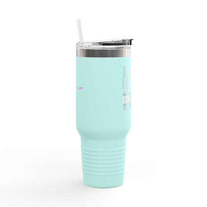Never a Bad Connection – Mint Ice Cream 40oz Insulated Travel Mug with Handle and Straw