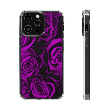Clear Phone Case – Amethyst Roses