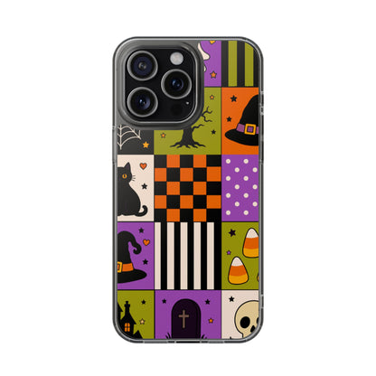 Clear Magnetic Phone Case – Spooky Patchwork