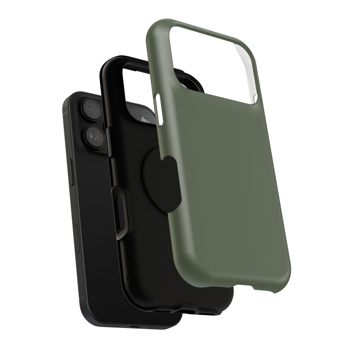 Impact-Resistant Phone Case — Military Green Protective Shockproof Cover