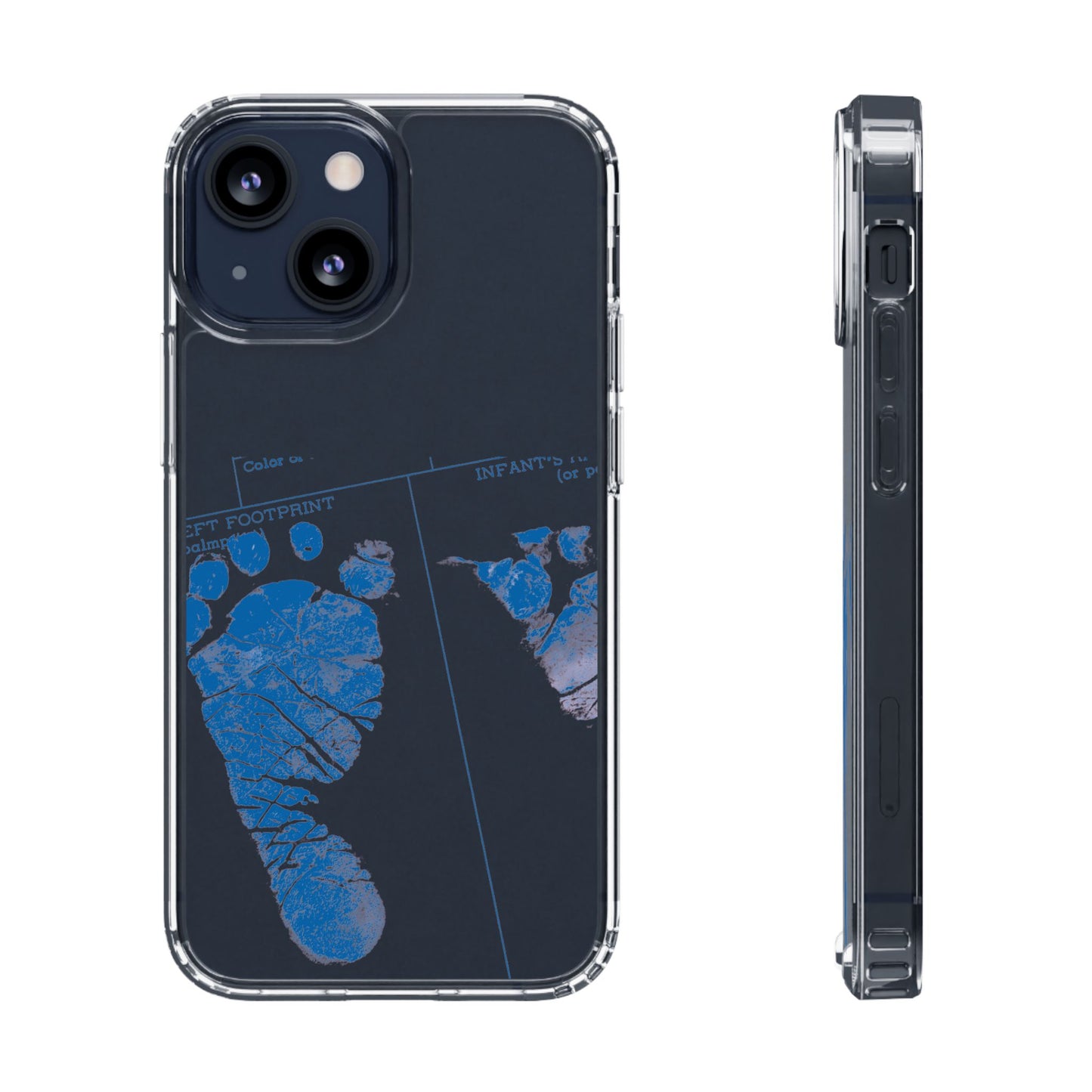 Clear Phone Case – Mom’s Little Blue Footprints