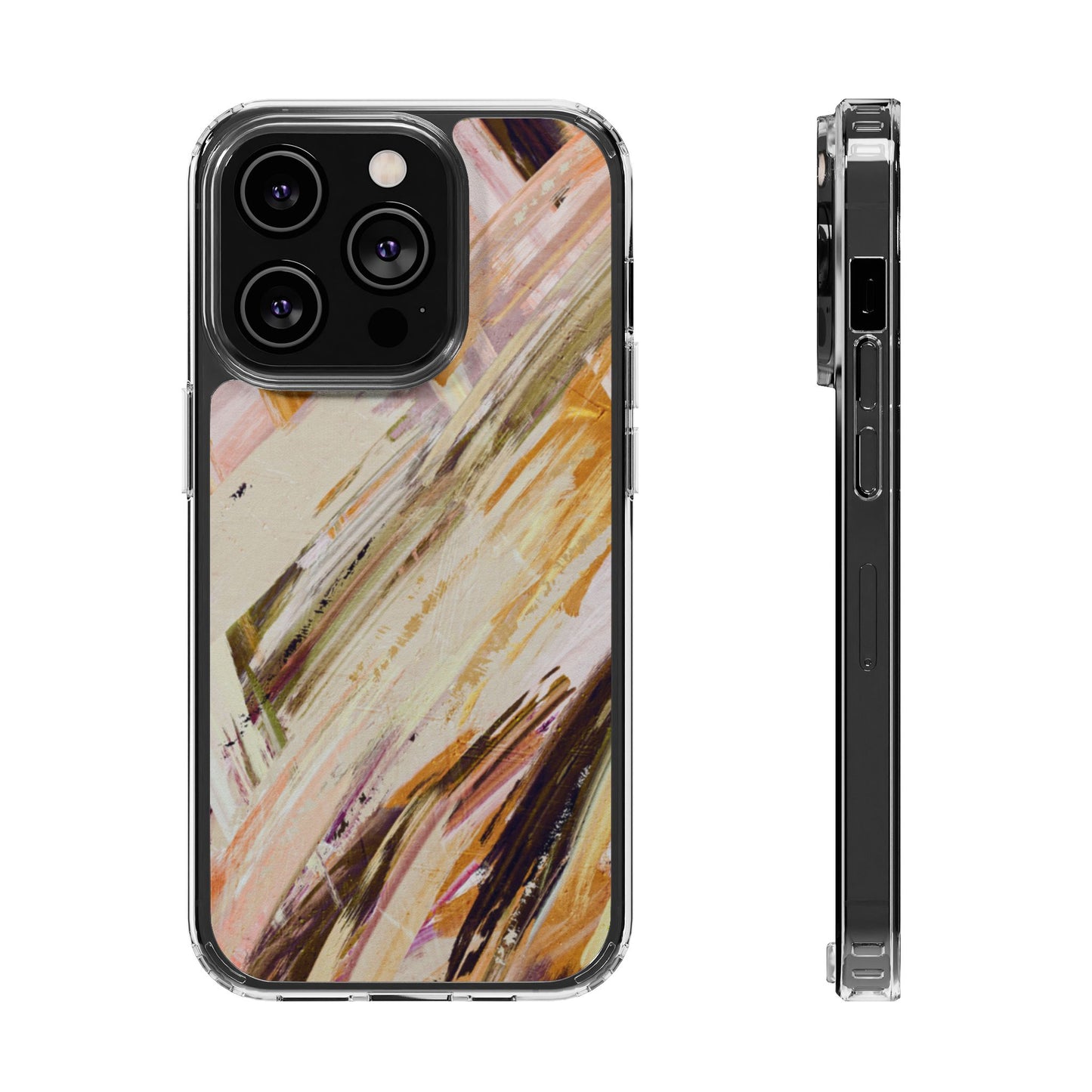 Clear Phone Case – Brush & Bronze