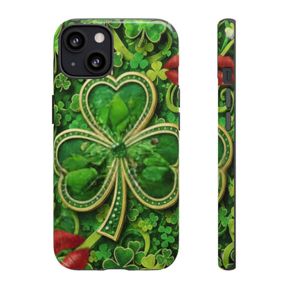 Protective Phone Case – Lucky Clover Kiss Shamrock Design