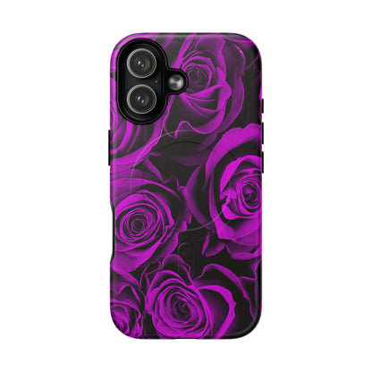 Protective Magnetic Phone Case – Amethyst Roses