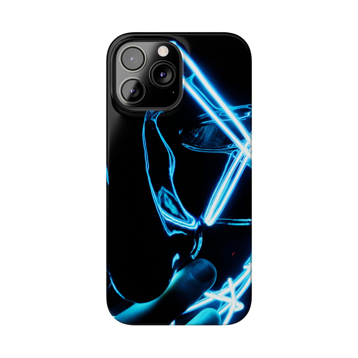 Neon Boba Slim Phone Case – Blue LED Tea Art