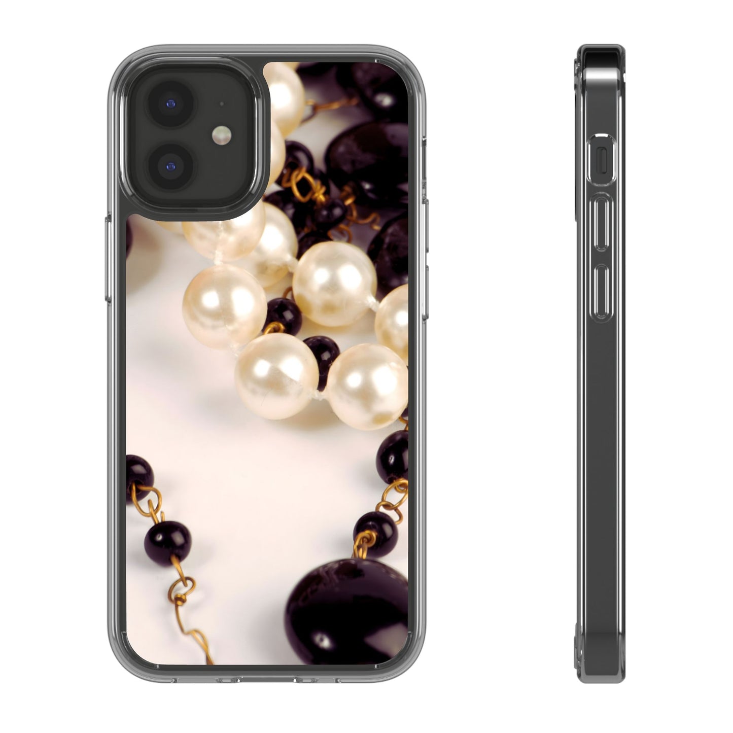 Clear Phone Case – Noir Pearl