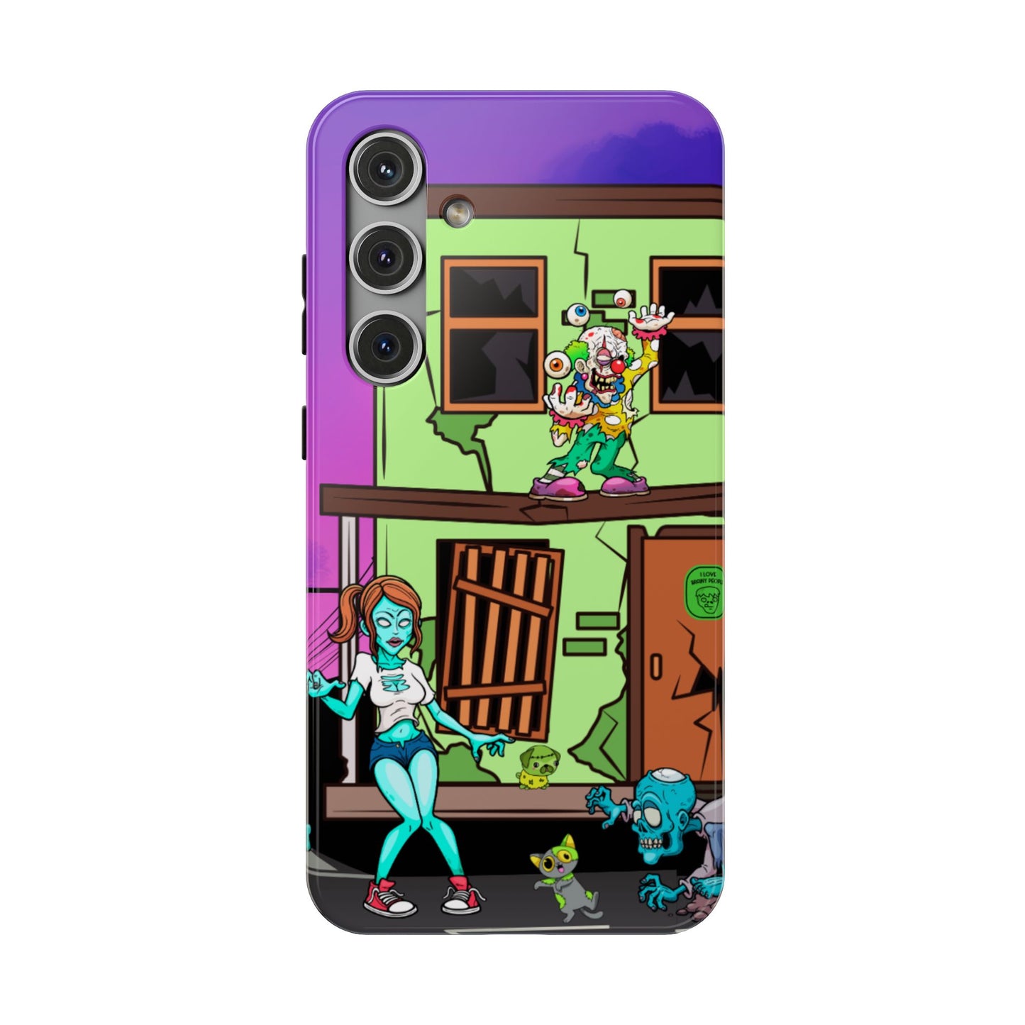 Zombie Arcade Phone Case — Colorful Cartoon Horror Impact-Resistant iPhone Cover
