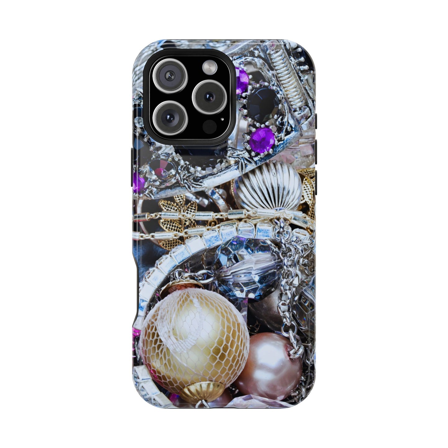 Impact-Resistant Phone Case – Chrome Jewel