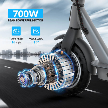 W09S 350W Electric Scooter with Turn Signal, 8.5” Solid Tires, 18Mph & 20Miles Range, Folding Commuting E-Scooter for Adults with APP Control