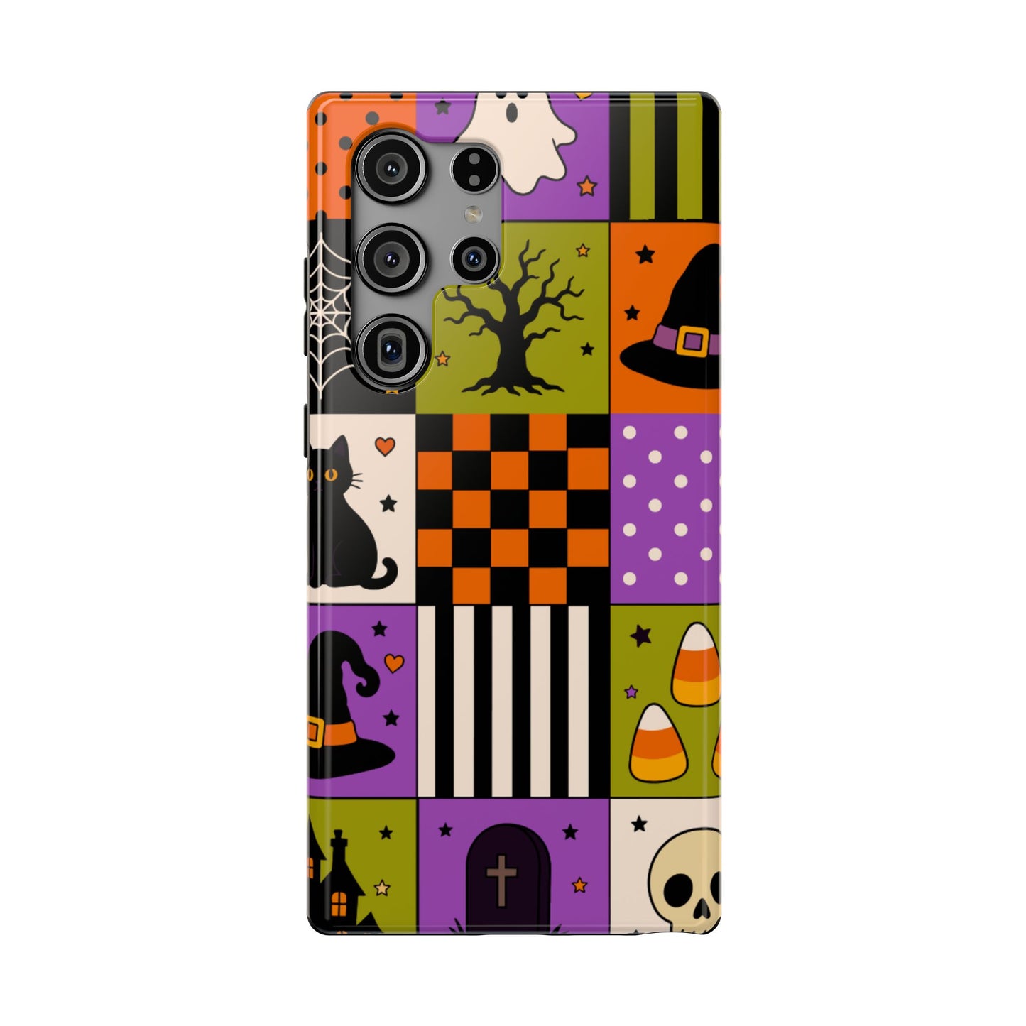 Impact-Resistant Phone Case – Spooky Patchwork