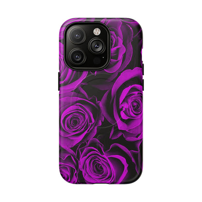 Protective Magnetic Phone Case – Amethyst Roses
