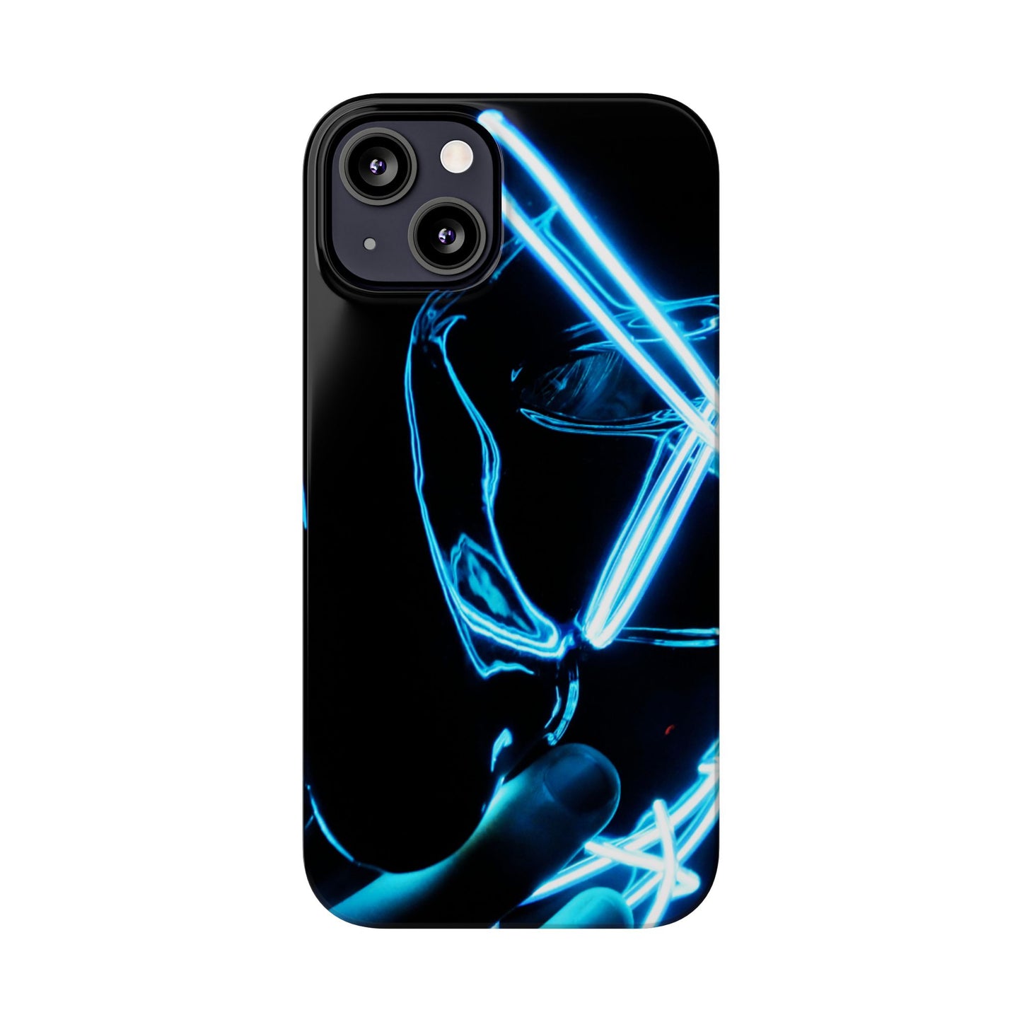 Neon Boba Slim Phone Case – Blue LED Tea Art