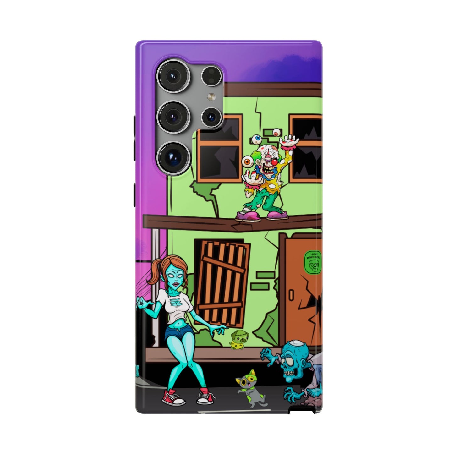 Zombie Arcade Phone Case — Colorful Cartoon Horror Impact-Resistant iPhone Cover