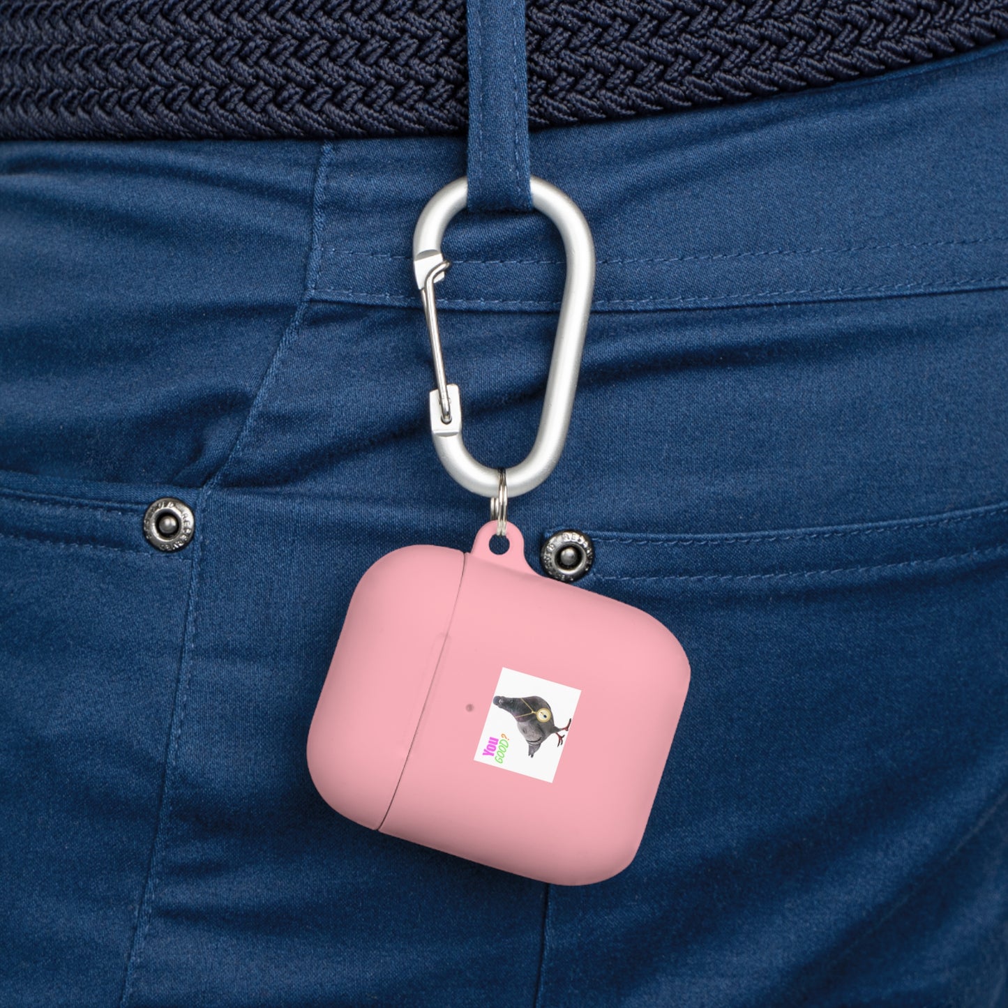 Wireless Earbud Case Cover – Pigeon Design Slim Drop Protection with Carabiner Clip