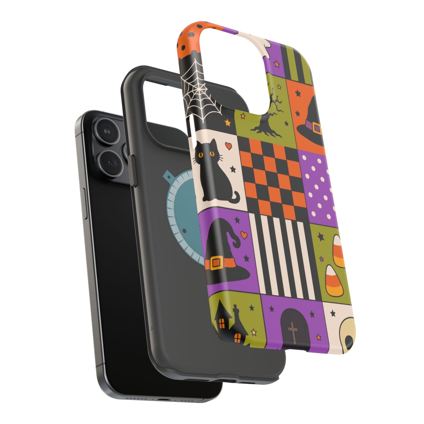 Wireless-Charging Compatible Case – Spooky Patchwork