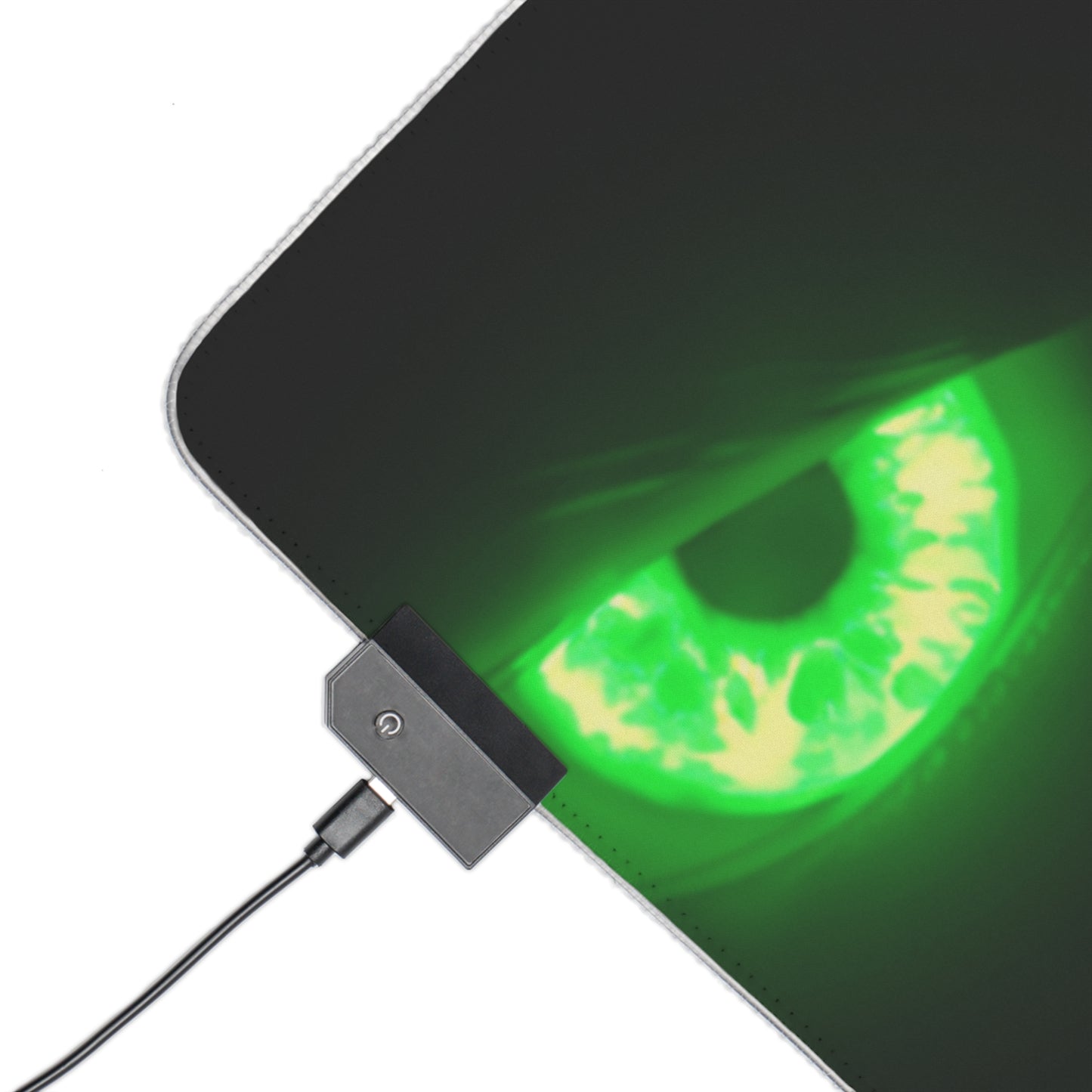 LED Gaming Mouse Pad – Neon Green Monster Eyes