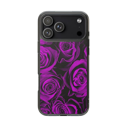 Clear Phone Case – Amethyst Roses