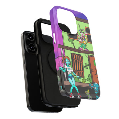 Zombie Arcade Phone Case — Colorful Cartoon Horror Impact-Resistant iPhone Cover