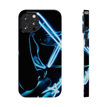 Neon Boba Slim Phone Case – Blue LED Tea Art