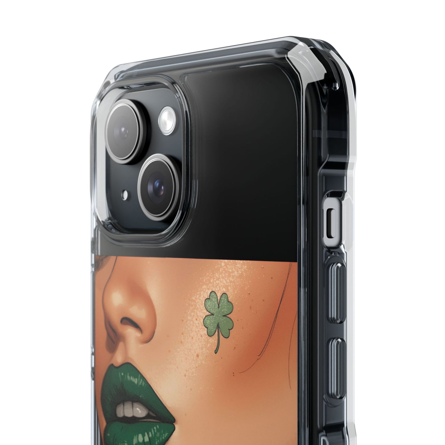 Clear Magnetic Phone Case – Slim Protection with “Kiss Me I’m Irish” Print