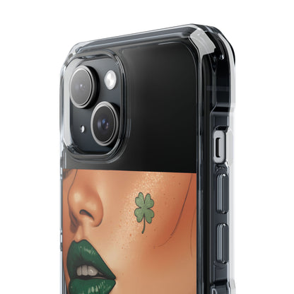 Clear Magnetic Phone Case – Slim Protection with “Kiss Me I’m Irish” Print