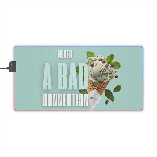 LED Desk Mat – Never a Bad Connection Mint Ice Cream Design